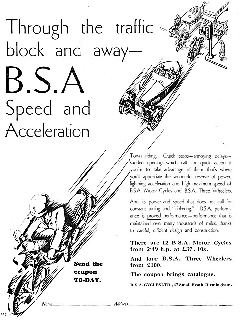 BSA Motor Cycles & Three Wheelers                                