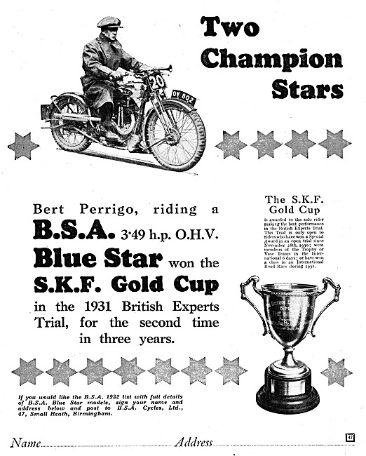 BSA Blue Star Motorcycle                                         