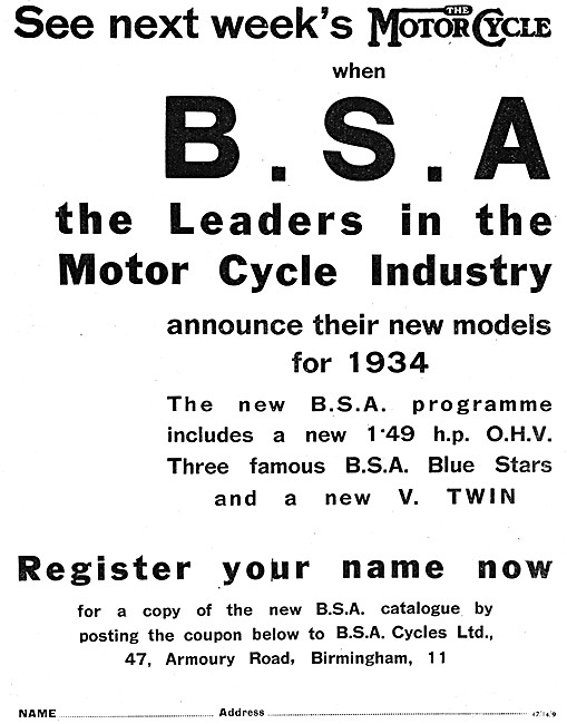BSA  Motorcycles                                                 