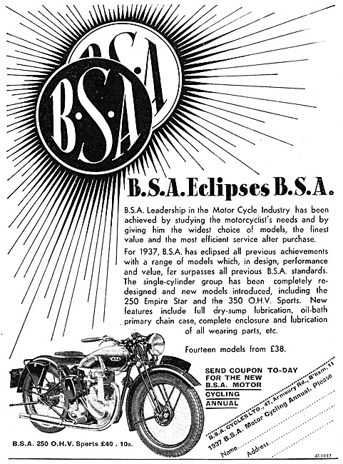 1936 BSA 250 cc OHV Sports                                       