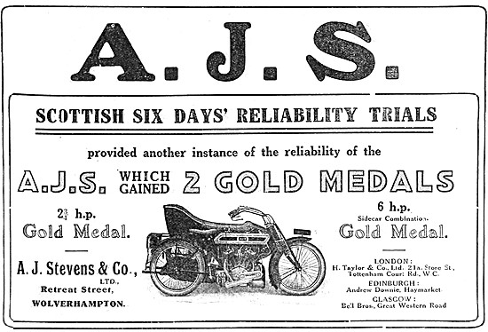 1913 AJS 6 HP V-Twin Motor Cycle & Sidecar                       