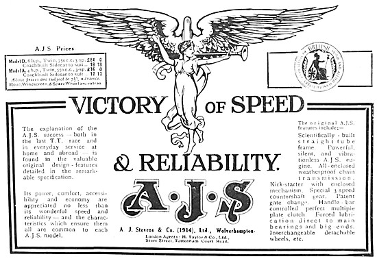 1917 AJS Motor Cycles                                            