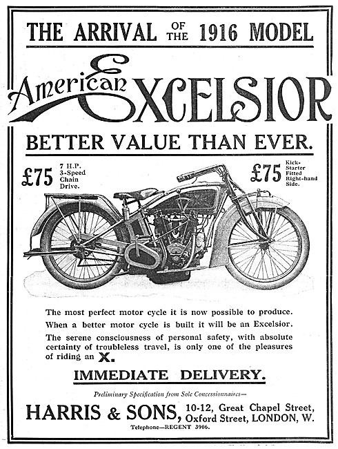 1916 American Excelsior Big X Motorcycle                         