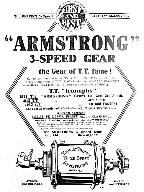 Armstrong Motor Cycle Gears - Armstrong 3-Speed Hub Gear         