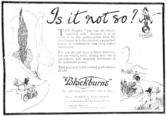 1919 Blackburne Motor Cycles                                     