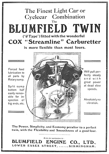 1914 Blumfield J Type V-Twin Motor Cycle Engine                  