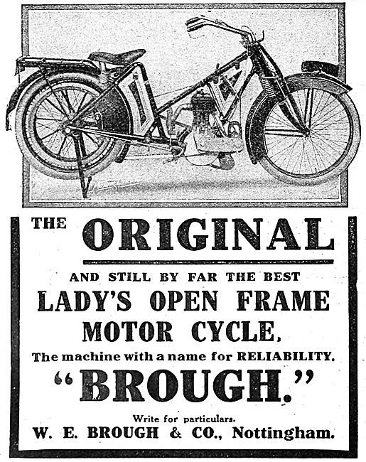 1913 Brough Lady's Open Frame Motor Cycle Advert                 