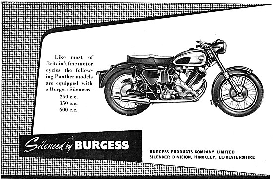 Burgess Motor Cycle Silencers 1956 Advert                        