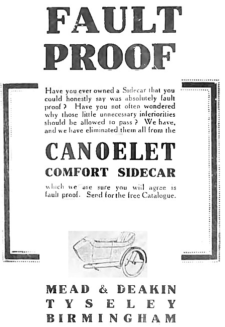 Canoelet Sidecars 1917                                           