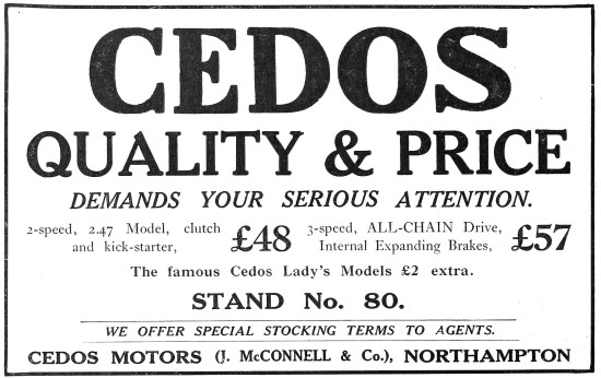 1922 Cedos Motor Cycles                                          