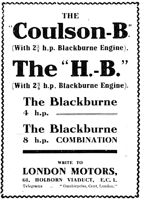 1919 Coulson- H.-B Motor Cycle - Coulson-B 4 HP                  