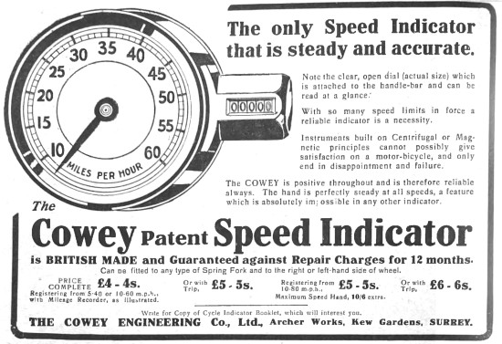 Cowey Patent Speed Indicator                                     