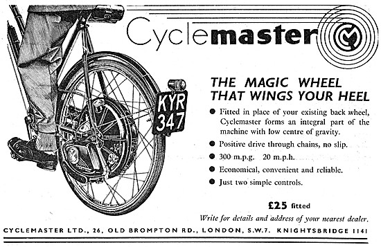 1950 Cyclemaster Motor Wheel Cyclemotor                          