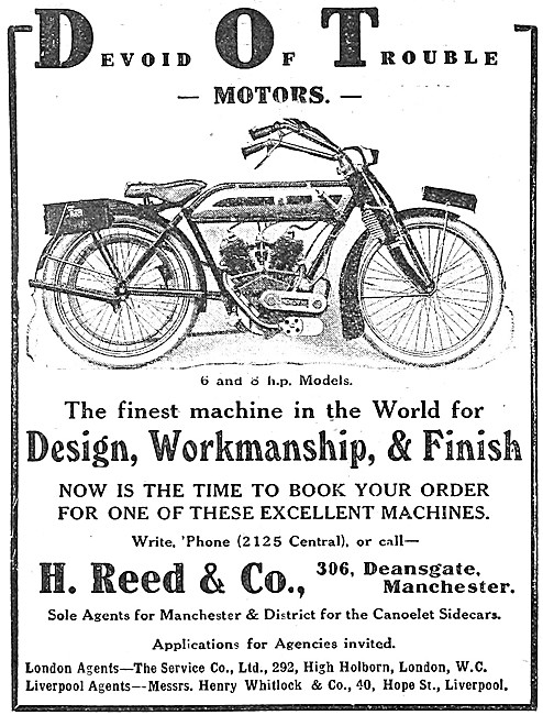 1912 Dot Motor Cycle - DOT 6 HP V-Twin Motor Cycle               