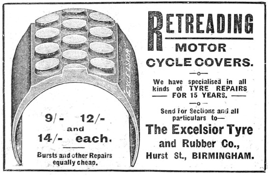 Excelsior Motor Cycle Tyre Retreads                              