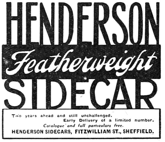 Henderson Featherweight Sidecars 1917 Advert                     