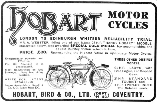 The 1912 Handy Hobart Motor Cycle                                