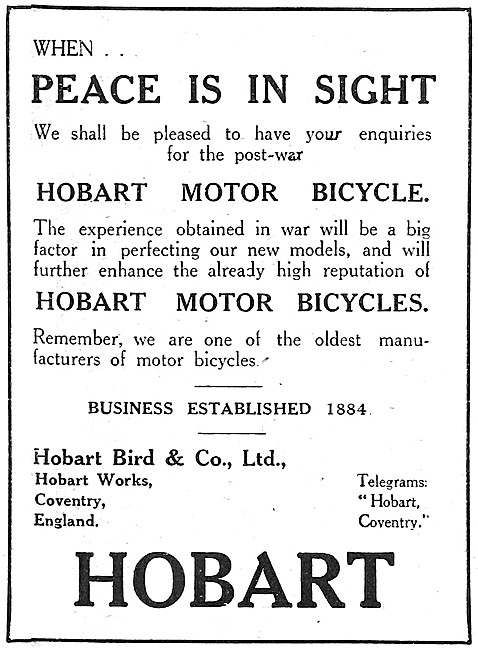 1918 Hobart Motor Cycles                                         