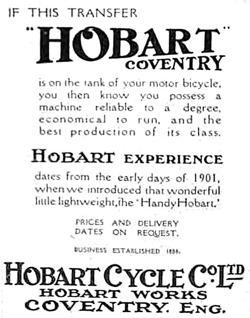 Hobart Motor Cycles                                              
