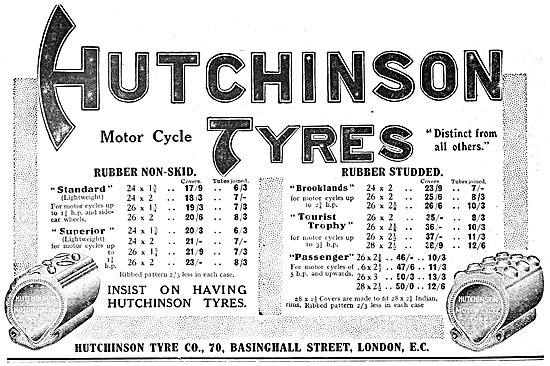 Hutchinson Motor Cycle Tyres                                     