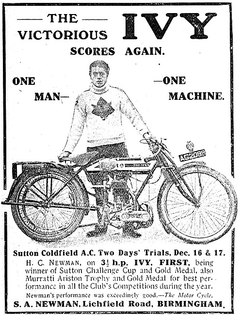 1912 3.5 H.P. Ivy Motor Cycle                                    