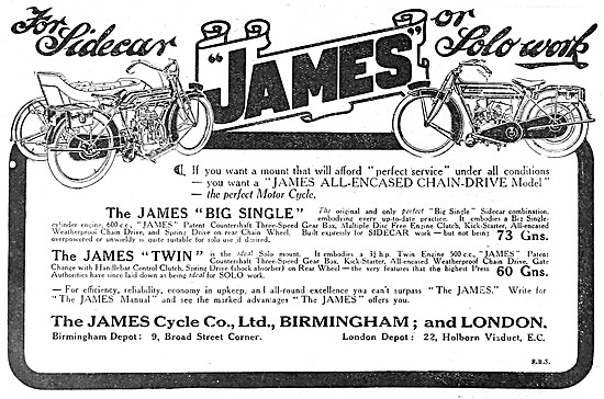 The 1913 James Big Single Motor Cycles                           