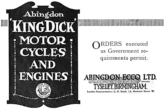 Abingdon King Dick Motor Cycles & Engines 1916                   