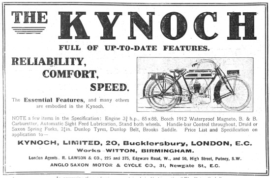 The 1912 Kynoch Motor Cycle                                      