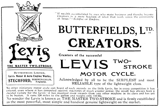 Levis Two-Stroke Motor Cycles 1916 - Levis Motorcycles           