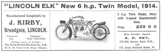 1913 Lincoln Elk 6HP V-Twin Motor Cycle                          