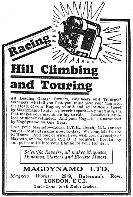 Magdynamo Motor Cycle Magnetos & Dynamos 1930 Advert             
