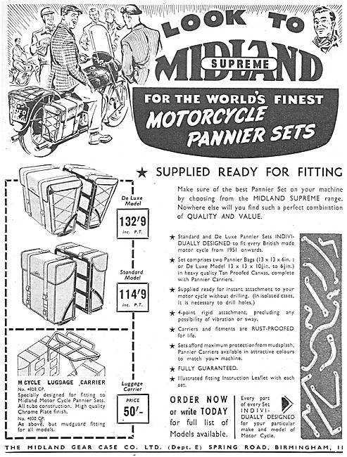 Midland Supreme Motor Cycle Pannier Sets                         