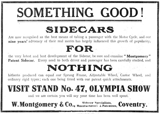 1910 Montgomery Sidecars                                         