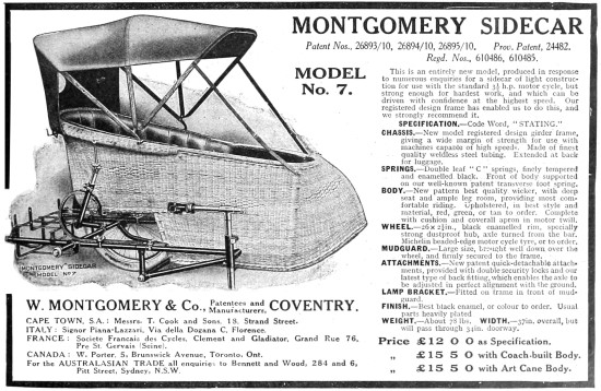1913 Montgomery Model 7 Sidecar                                  