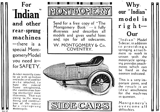 Montgomery Sidecars For Indian & Rear Sprung Motor Cycles        