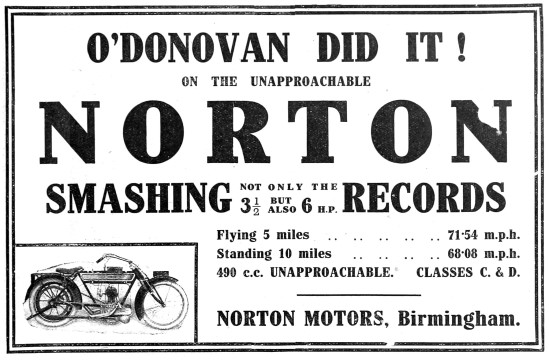 1913 Norton 490cc Motor Cycle                                    