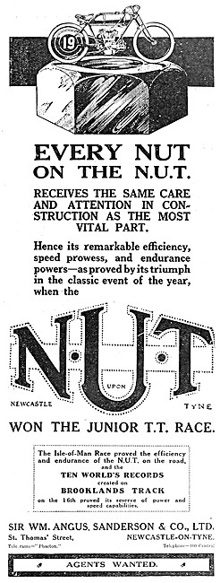 1913 N.U.T.Motor Cycles Advert                                   