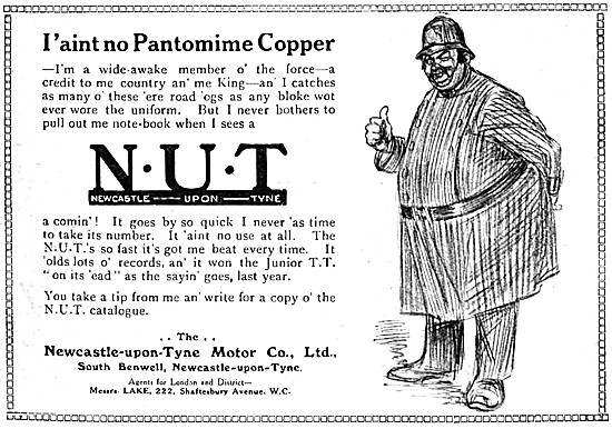 N.U.T.Motor Cycles - NUT Motor Cycles 1914 Advert                