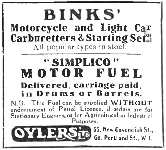 1917 Licence Free Simplico Motor Fuel                            