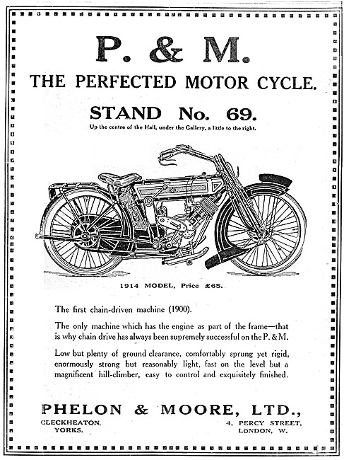 1913 P.& M. Motor Cycles - Early Panther Sloper Motoir Cycles    