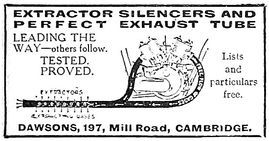 1913 Dawsons Motor Cycle Extractor Silencers & Tubes             