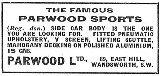1927 Parwood Sidecar Bodies                                      