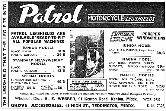 1953 Patrol Motorcycle Legshields - Patrol Moped Legshields      