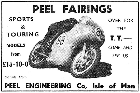 Peel Motor Cycle Fairings 1962 Advert                            