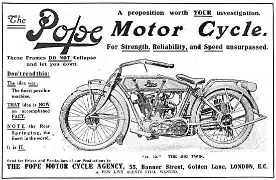 Pope M 16 Big Twin Motor Cycle                                   