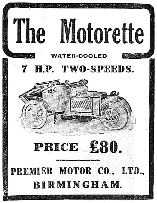 1913 Premier Motorette Three-Wheeler Car                         