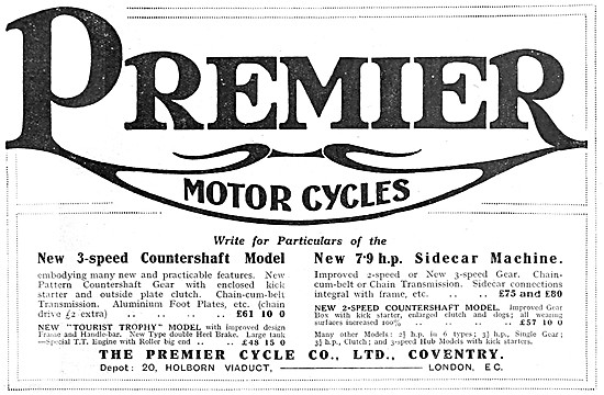 1913 Premier Motor Cycles                                        