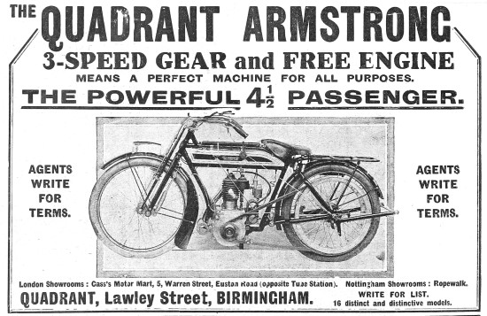 1912 Quadrant Armstrong Motor Cycle                              