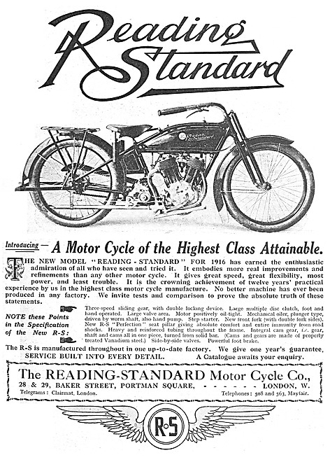 1916 Reading Standard Motor Cycles                               