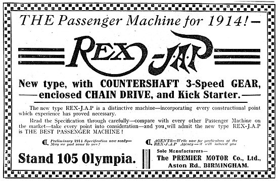 1913 Premier Rex-JAP  Motor Cycles                               